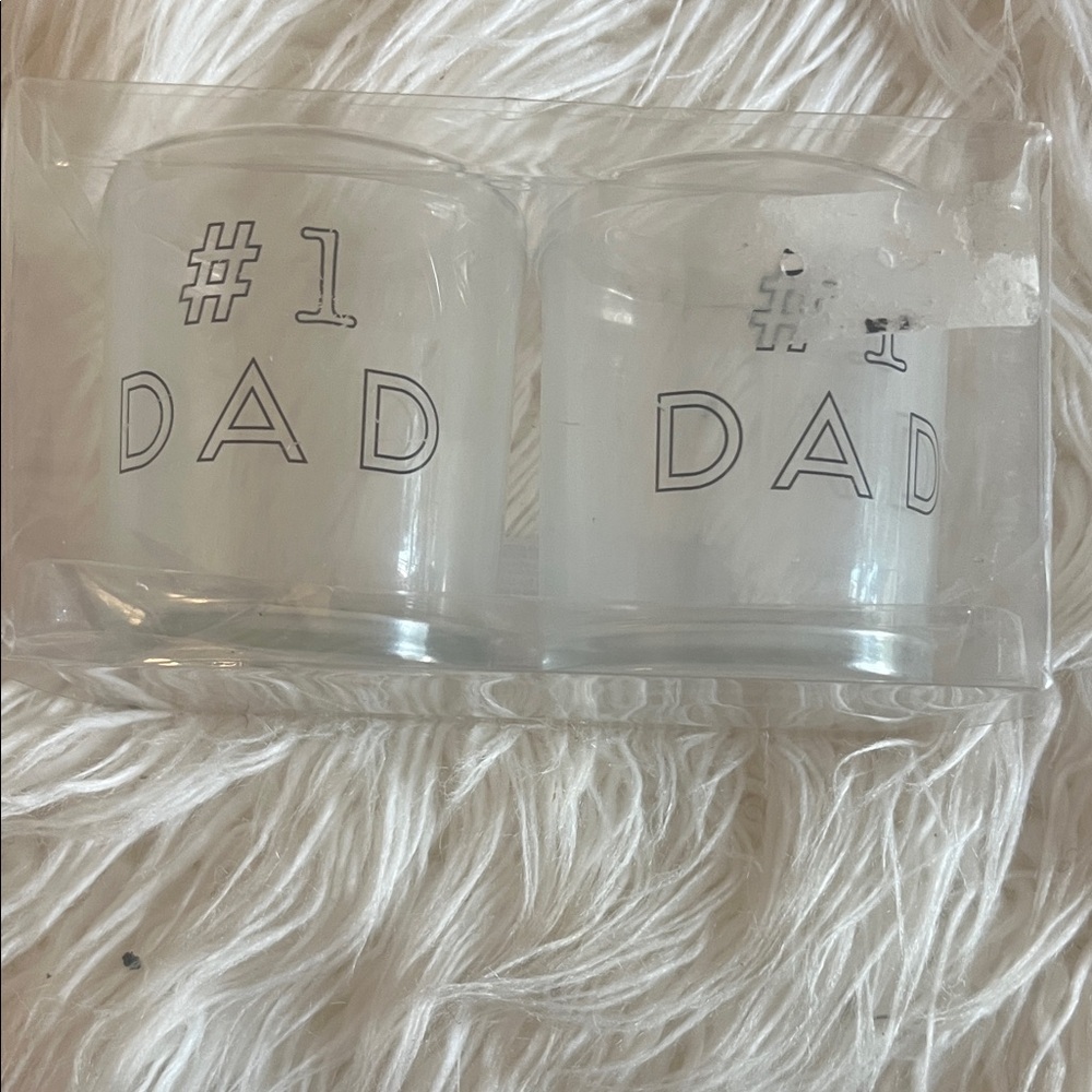 #1 Dad Frosted Glass Candle Holders